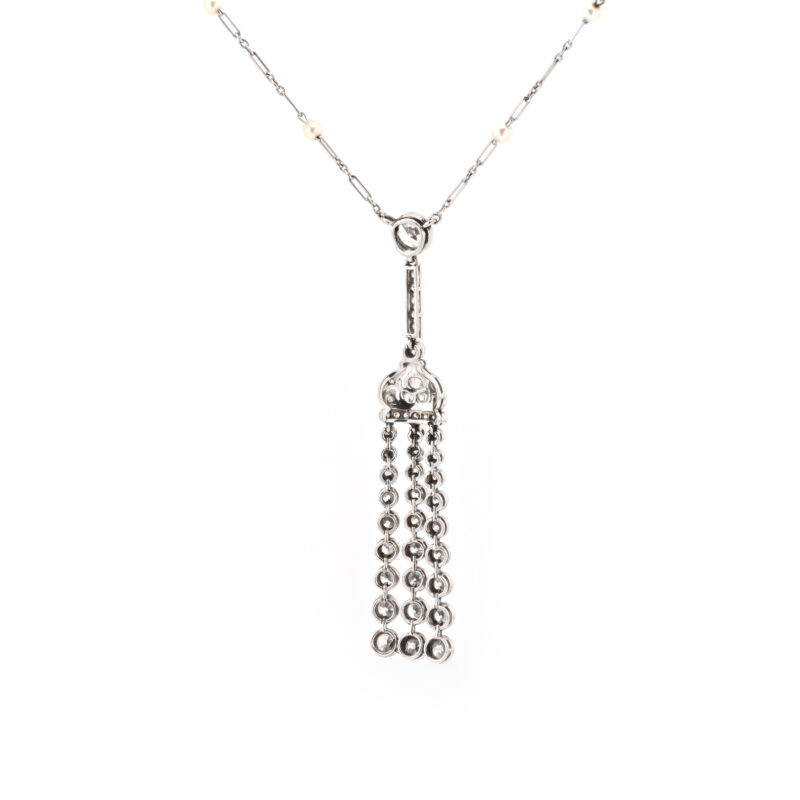 Vintage 585er Weissgold Collier ca. 2 ct.