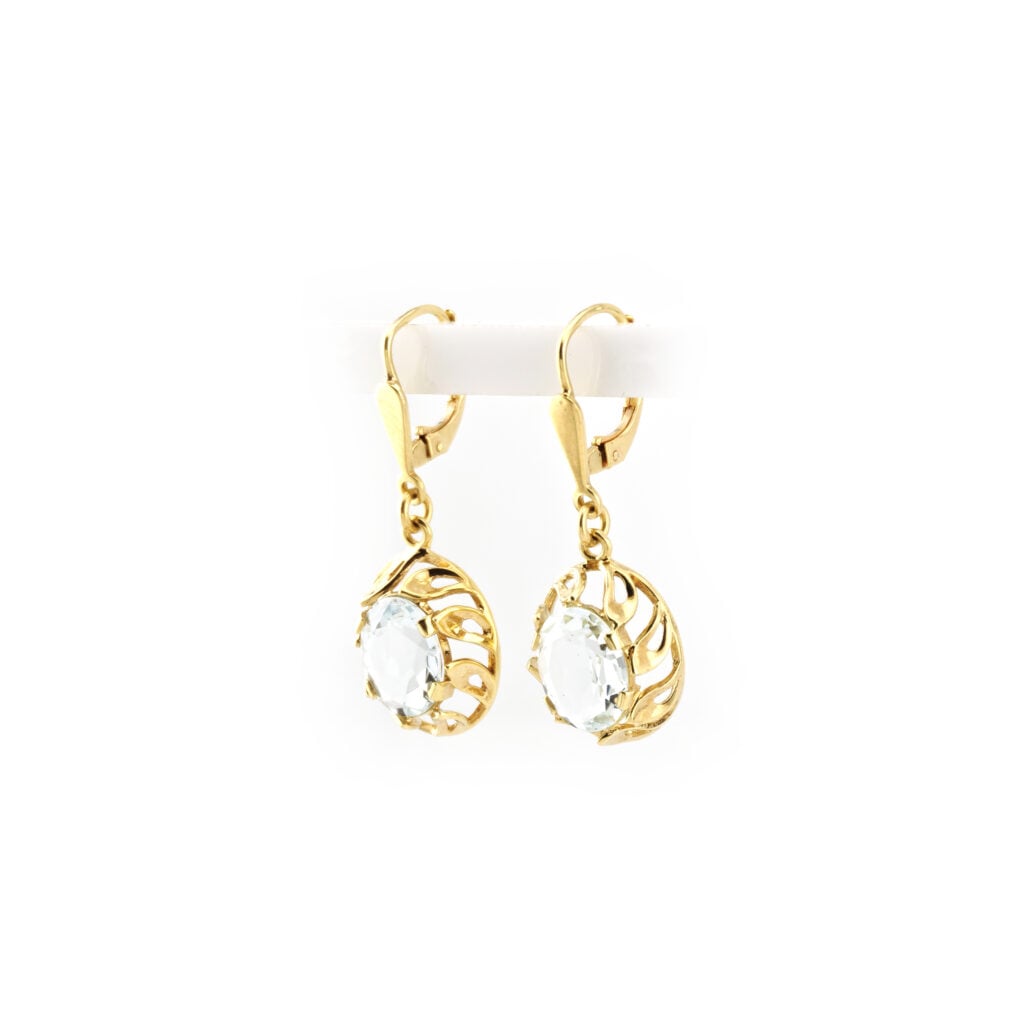 Vintage Ohrringe mit Aquamarin 585er Gold (4)