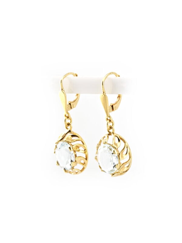 Vintage Ohrringe mit Aquamarin 585er Gold (4)