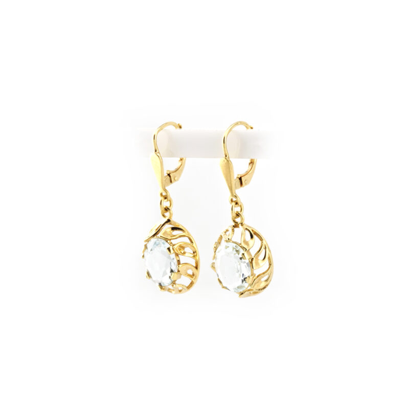 Vintage Ohrringe mit Aquamarin 585er Gold