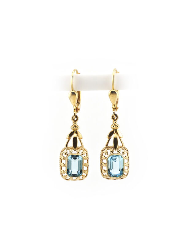 Vintage Ohrringe mit blauem Stein Gold