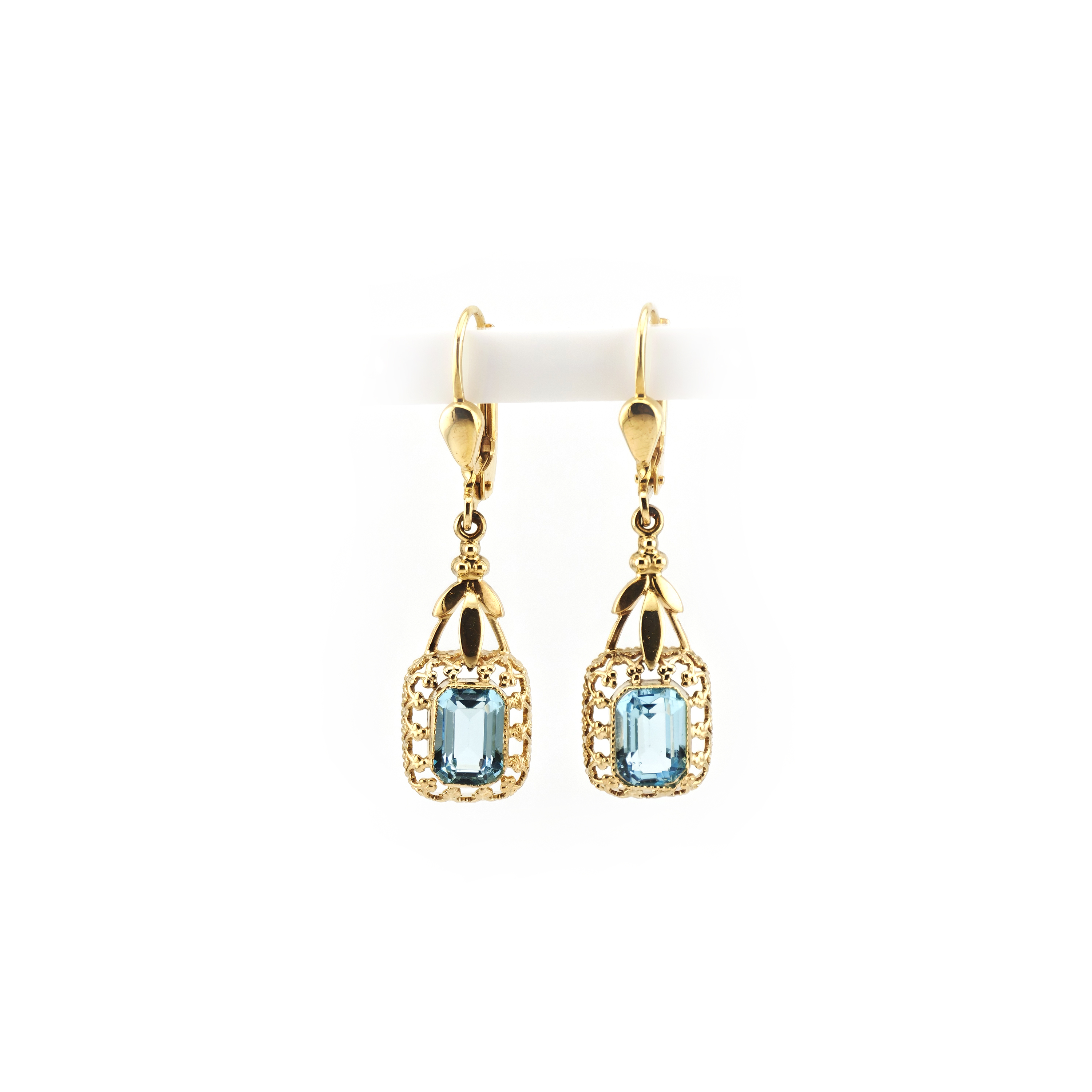 Vintage Ohrringe mit blauem Stein Gold