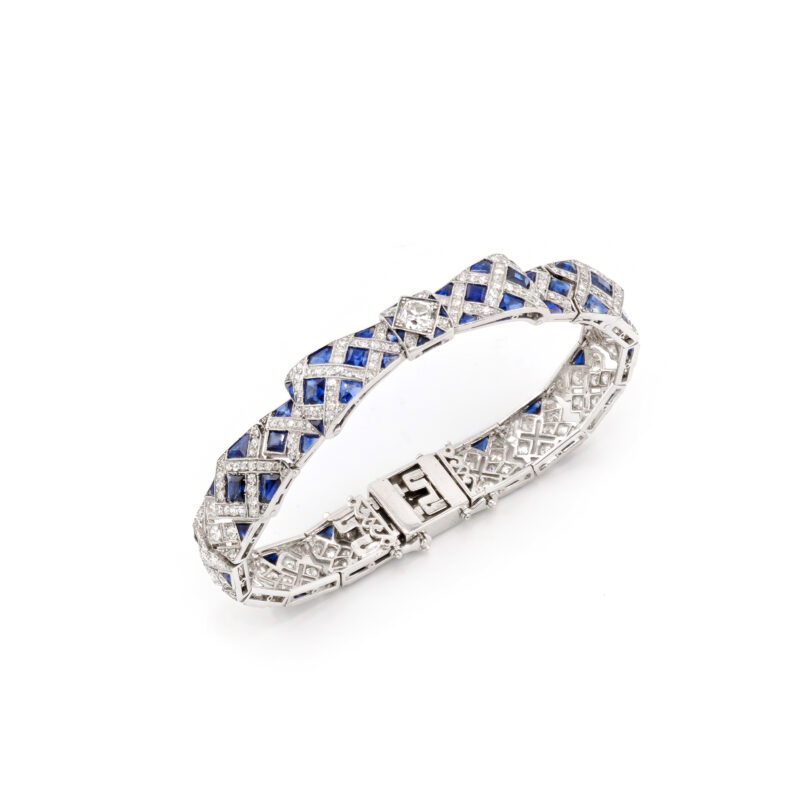 Exquisites Art Déco Armband aus Platin 950 7 Exquisites Art Déco Armband aus Platin 950