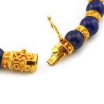 Gold Pyrit Lapis Set 750er Gold Etruscan Stil