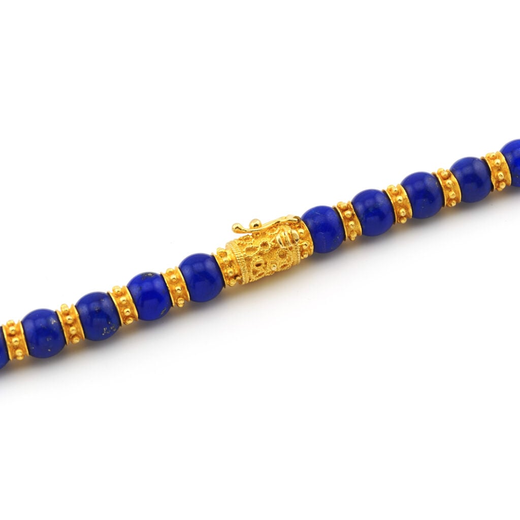 Gold Pyrit Lapis Set 750er Gold Etruscan Stil (4)