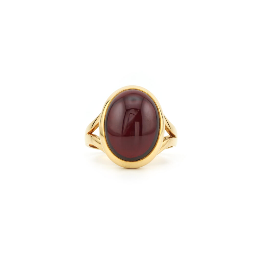 Granat Cabochon Ring aus Italien 750er Gold (5)