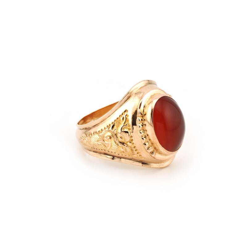 Herrenring mit Karneol Cabochon 750er Gold 3 Herrenring mit Karneol Cabochon 750er Gold