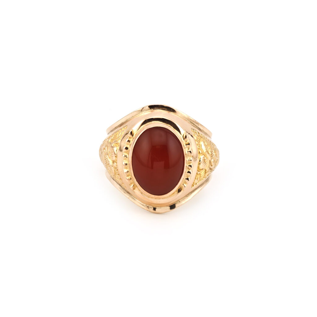 Herrenring mit Karneol Cabochon 750er Gold (5)