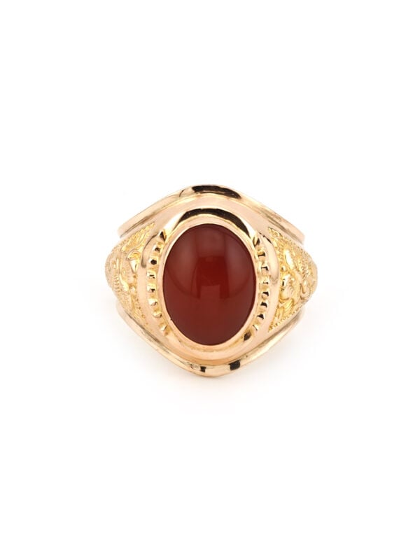 Herrenring mit Karneol Cabochon 750er Gold (5)