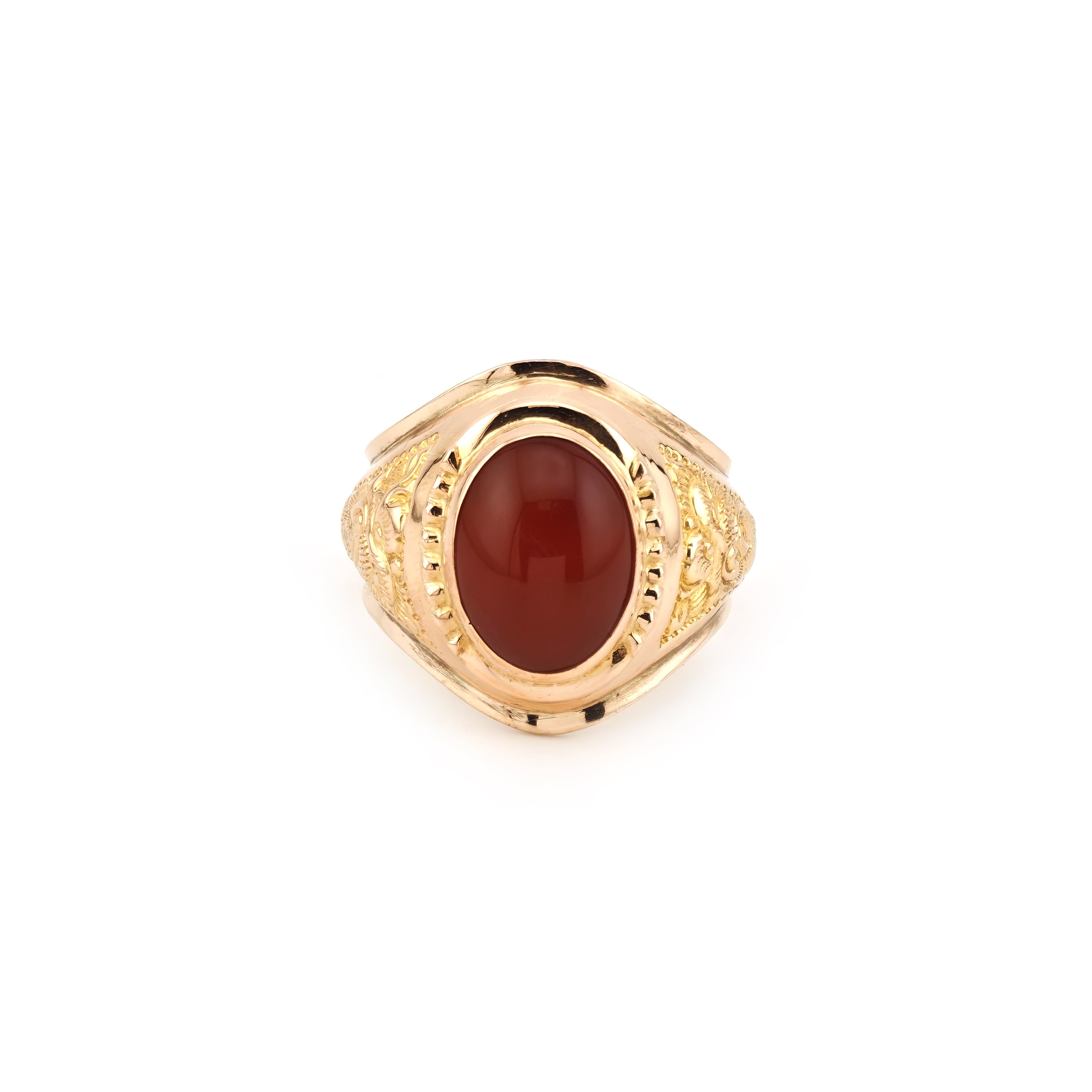 Herrenring mit Karneol Cabochon 750er Gold (5)