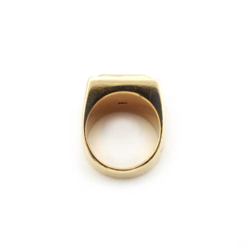 Herrenring mit Lapis Lazuli Pyrit Ader 585er Gold