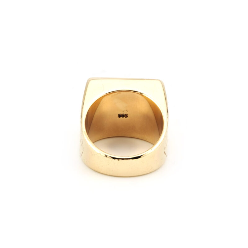Herrenring mit Lapis Lazuli Pyrit Ader 585er Gold
