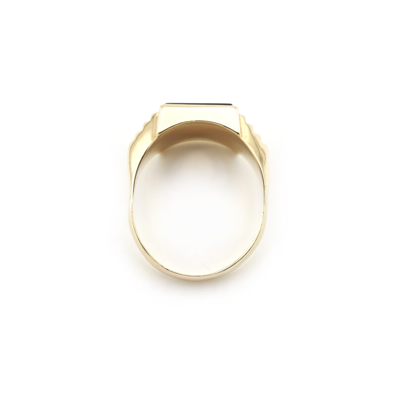 Herrenring mit Onyx und Diamant 585er Gold 5 Herrenring mit Onyx und Diamant 585er Gold
