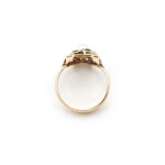 Jugendstil Ring mit Turmalin und Perle 585er Gold