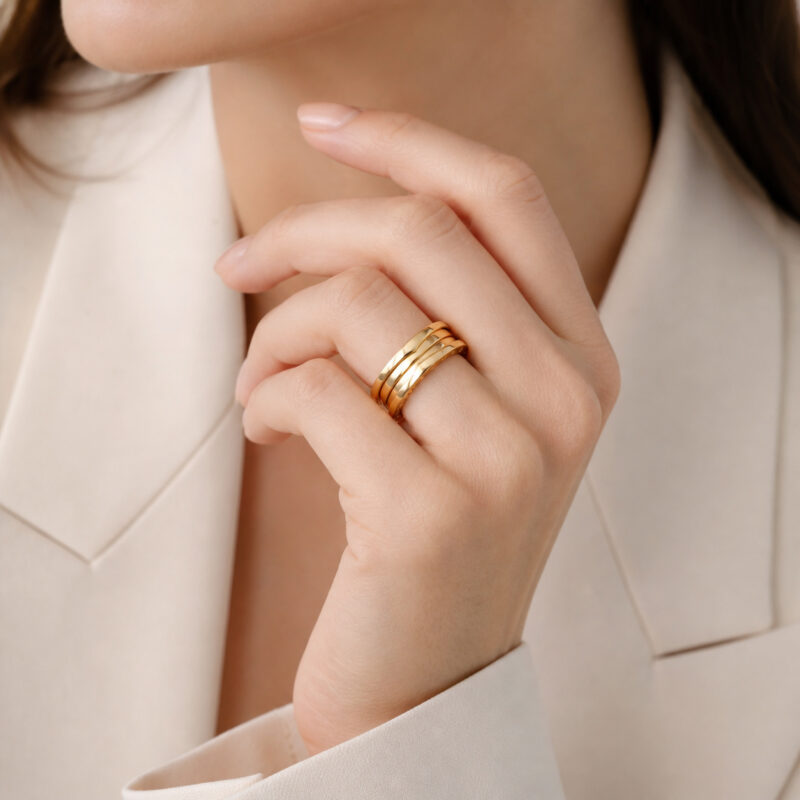 Bulgari B.zero1 Ring 3 Band 750er Gold Gr. 52