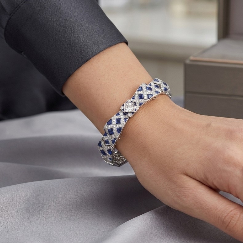 Exquisites Art Déco Armband aus Platin 950