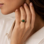 Türkis Cabochon Ring 585er Gold Etruscan Stil