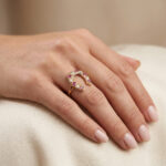 Rubin Hufeisenring 585er Gold mit Diamant 0,25 ct.