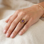 Retro Ring mit Amethyst 585er Gold