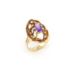 Retro Ring mit Amethyst 585er Gold
