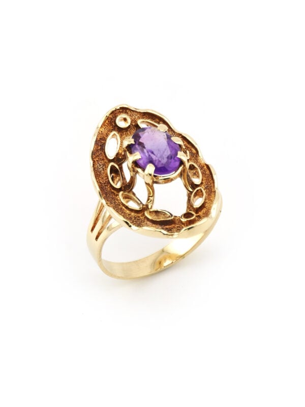 Retro Ring mit Amethyst 585er Gold