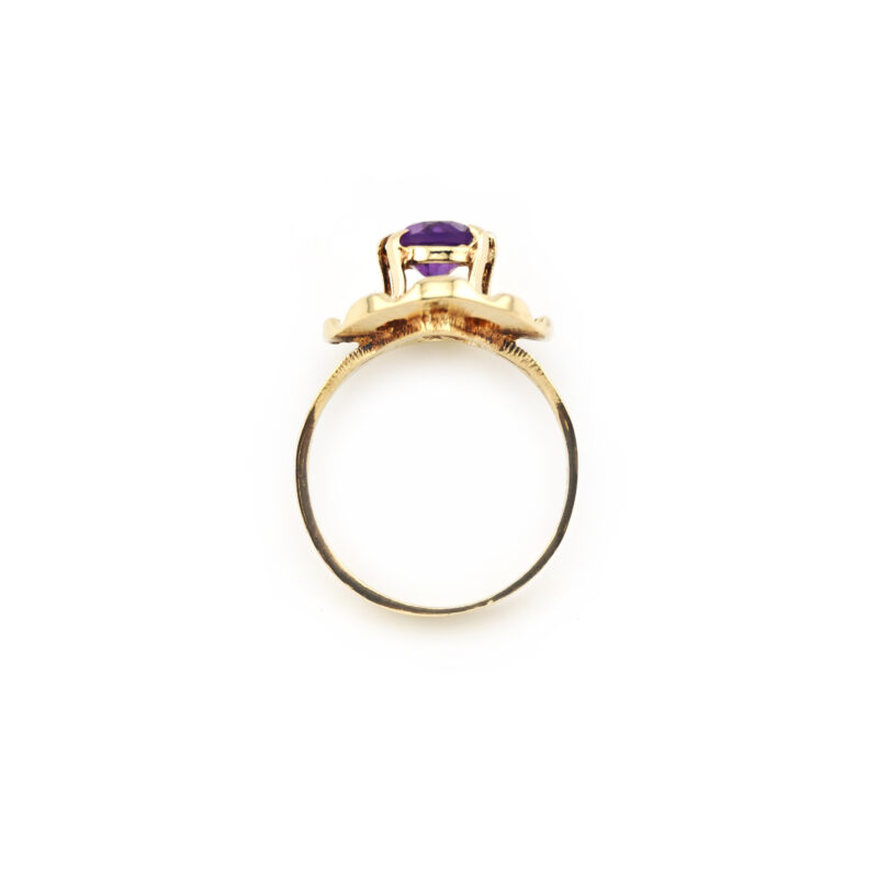 Retro Ring mit Amethyst 585er Gold