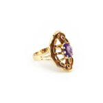 Retro Ring mit Amethyst 585er Gold