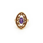 Retro Ring mit Amethyst 585er Gold