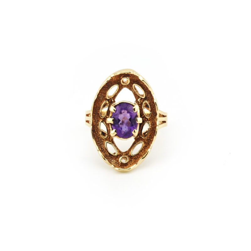 Retro Ring mit Amethyst 585er Gold