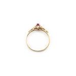 Rubin Kleeblatt Ring 585er Gold um 1970