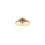 Rubin Kleeblatt Ring 585er Gold um 1970