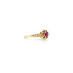Rubin Kleeblatt Ring 585er Gold um 1970