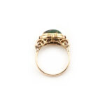 Türkis Cabochon Ring 585er Gold Etruscan Stil
