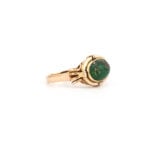 Türkis Cabochon Ring 585er Gold Etruscan Stil