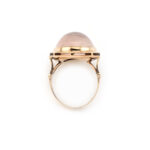 Vintage Ring mit Rosenquarz Cabochon in Gold