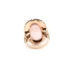 Vintage Ring mit Rosenquarz Cabochon in Gold