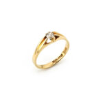 Altschliff Solitär Ring England um 1990 750er Gold