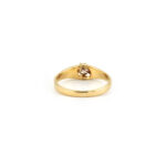 Altschliff Solitär Ring England um 1990 750er Gold