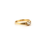 Altschliff Solitär Ring England um 1990 750er Gold