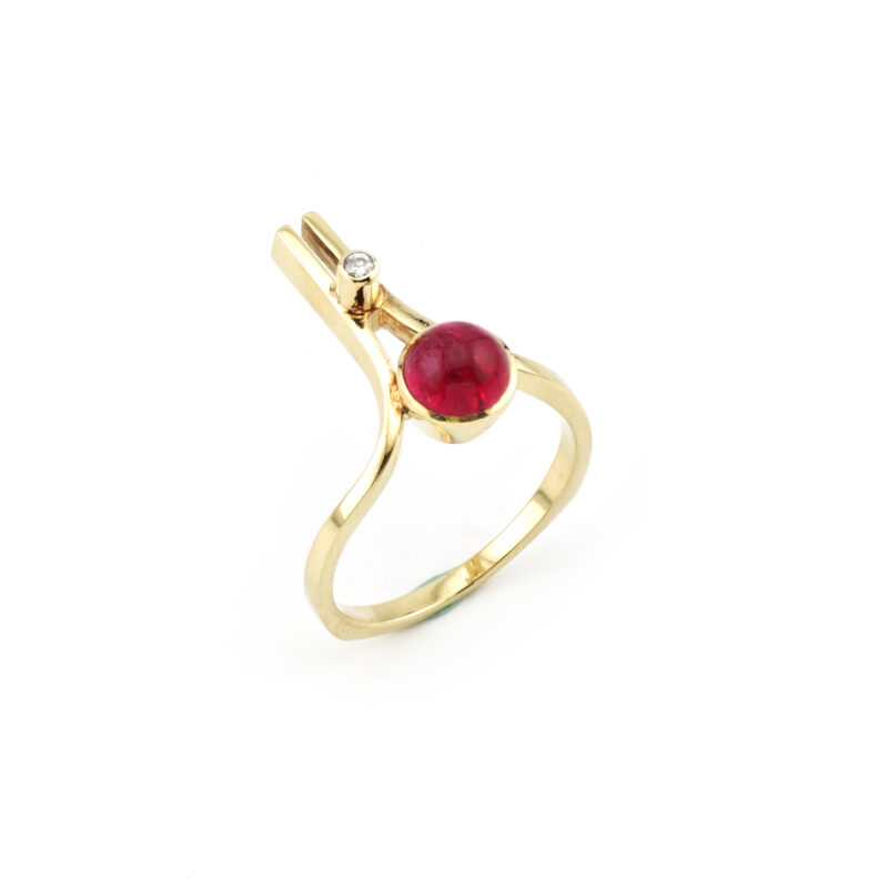 Designer Turmalin Ring mit Diamant 585er Gold 1 Designer Turmalin Ring mit Diamant 585er Gold