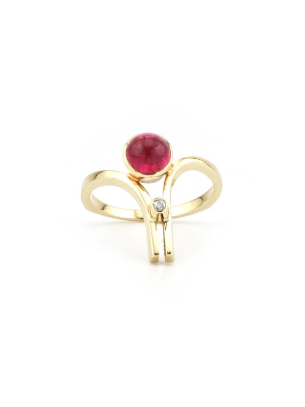 Designer Turmalin Ring mit Diamant 585er Gold (5)