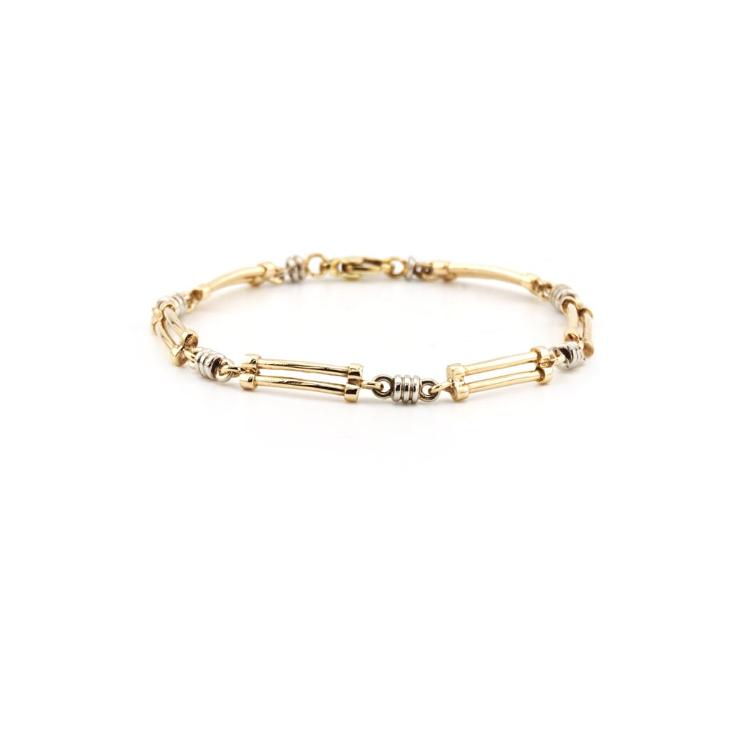 Edles Vintage Bicolor-Armband aus 585er Gold (4)