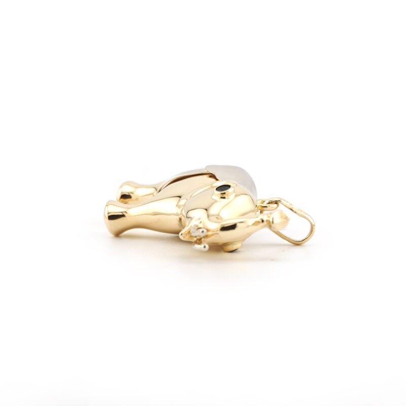 Elefant Anhänger 585er Gold mit Saphir Augen