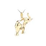 Elefant Anhänger 585er Gold mit Saphir Augen