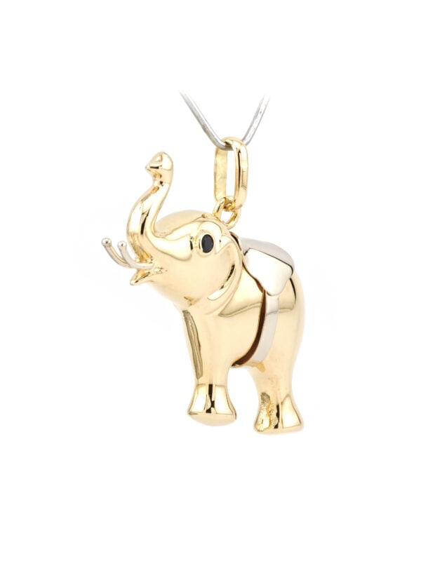 Elefant Anhänger 585er Gold mit Saphir Augen (4)