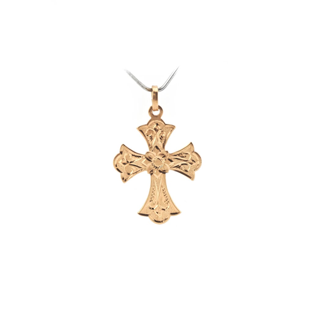 Eleganter Kreuzanhänger Barock aus 585er Gold