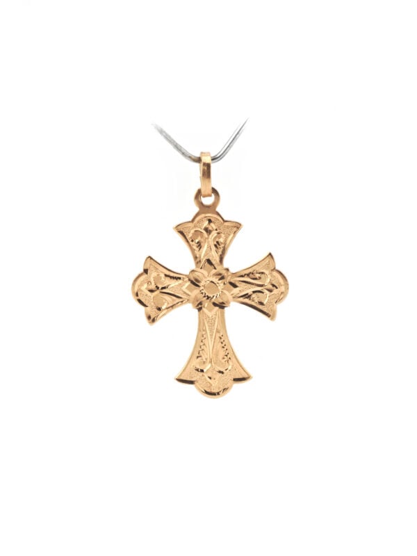 Eleganter Kreuzanhänger Barock aus 585er Gold