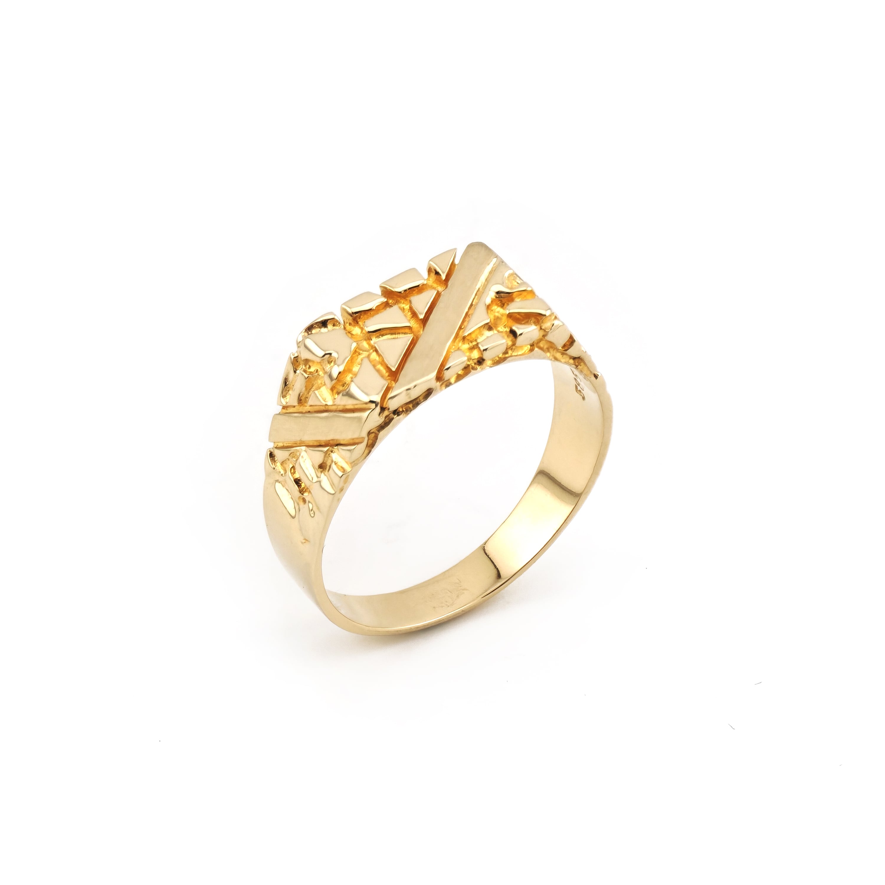 Home Juwelier Göze 17 Formstarker Nugget Herrenring aus 585 Gold