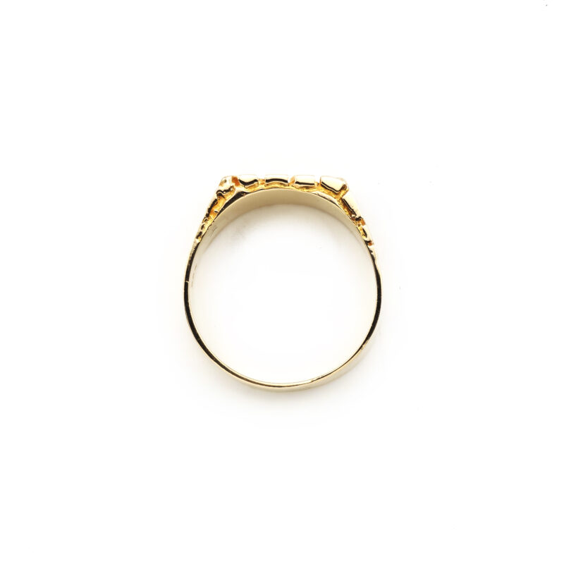 Formstarker Nugget Herrenring aus 585 Gold