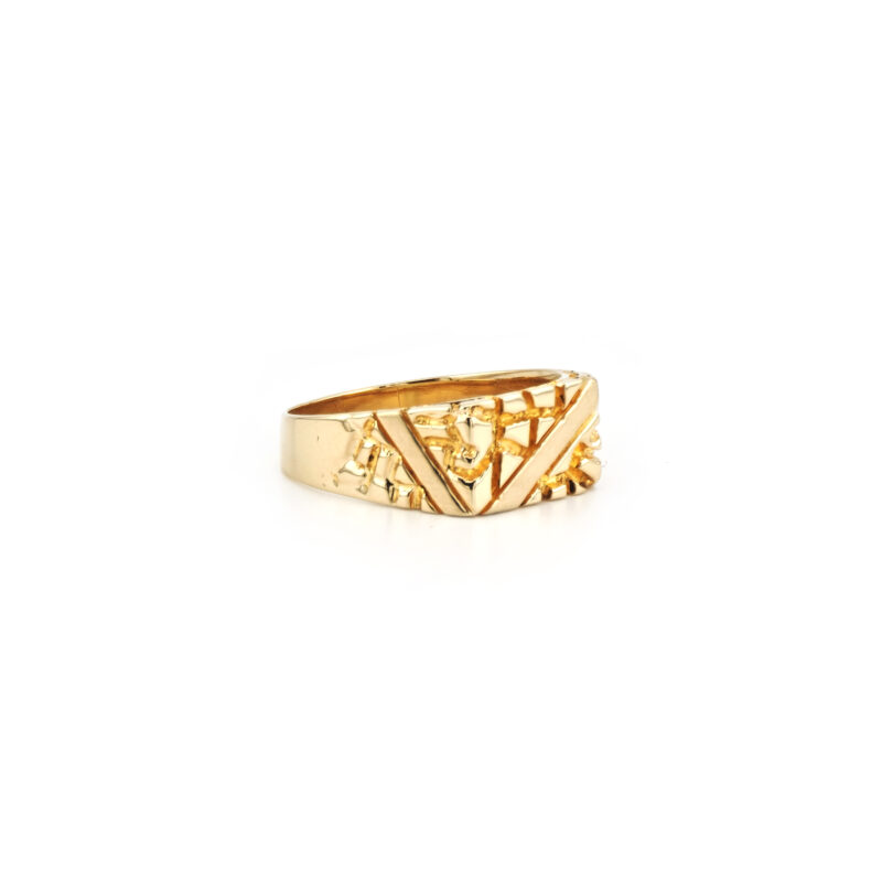 Formstarker Nugget Herrenring aus 585 Gold
